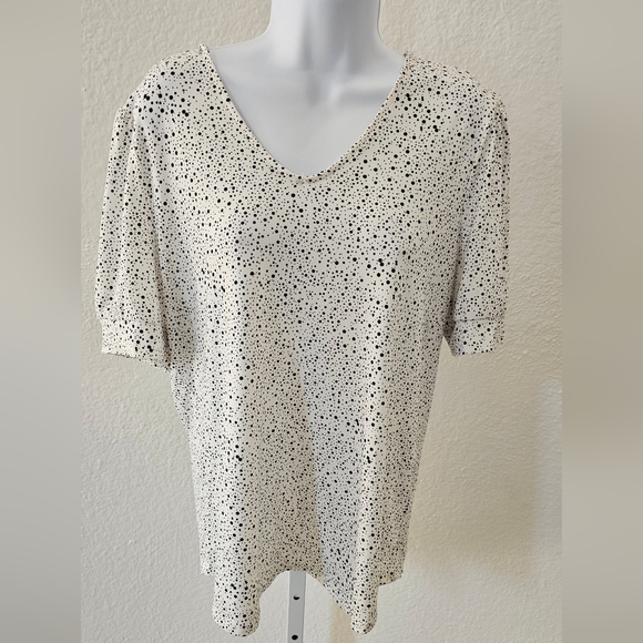 Tops - Polka Dot Women's Top - Black and White